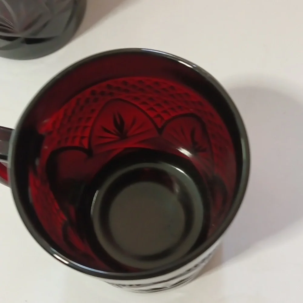 Luminarc Ruby Red Cristal D'Arques Durand Mugs Set Of 3 Ruby Red